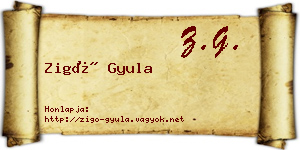 Zigó Gyula névjegykártya