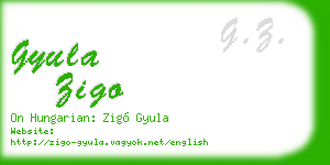 gyula zigo business card